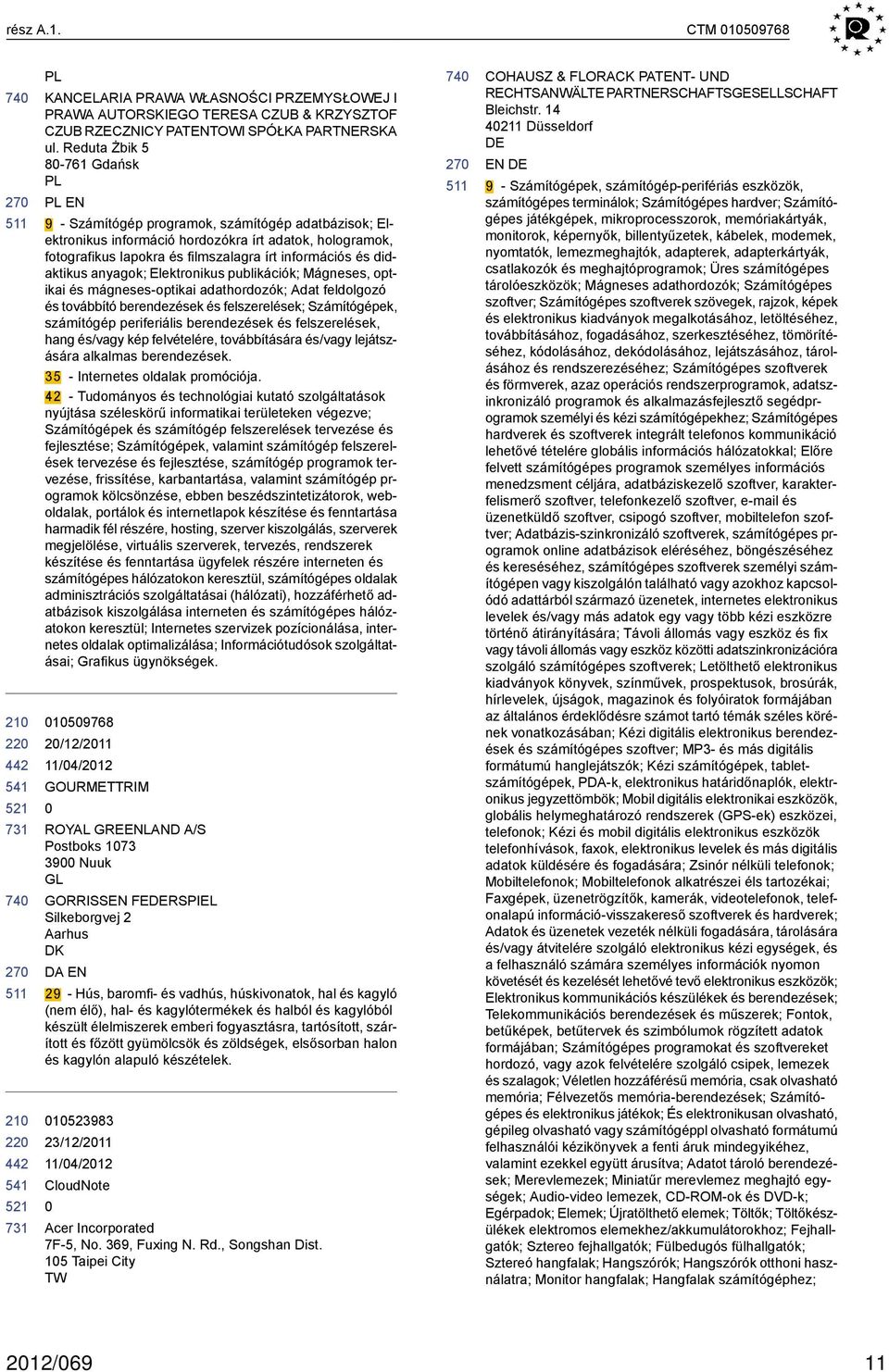 és didaktikus anyagok; Elektronikus publikációk; Mágneses, optikai és mágneses-optikai adathordozók; Adat feldolgozó és továbbító berendezések és felszerelések; Számítógépek, számítógép periferiális