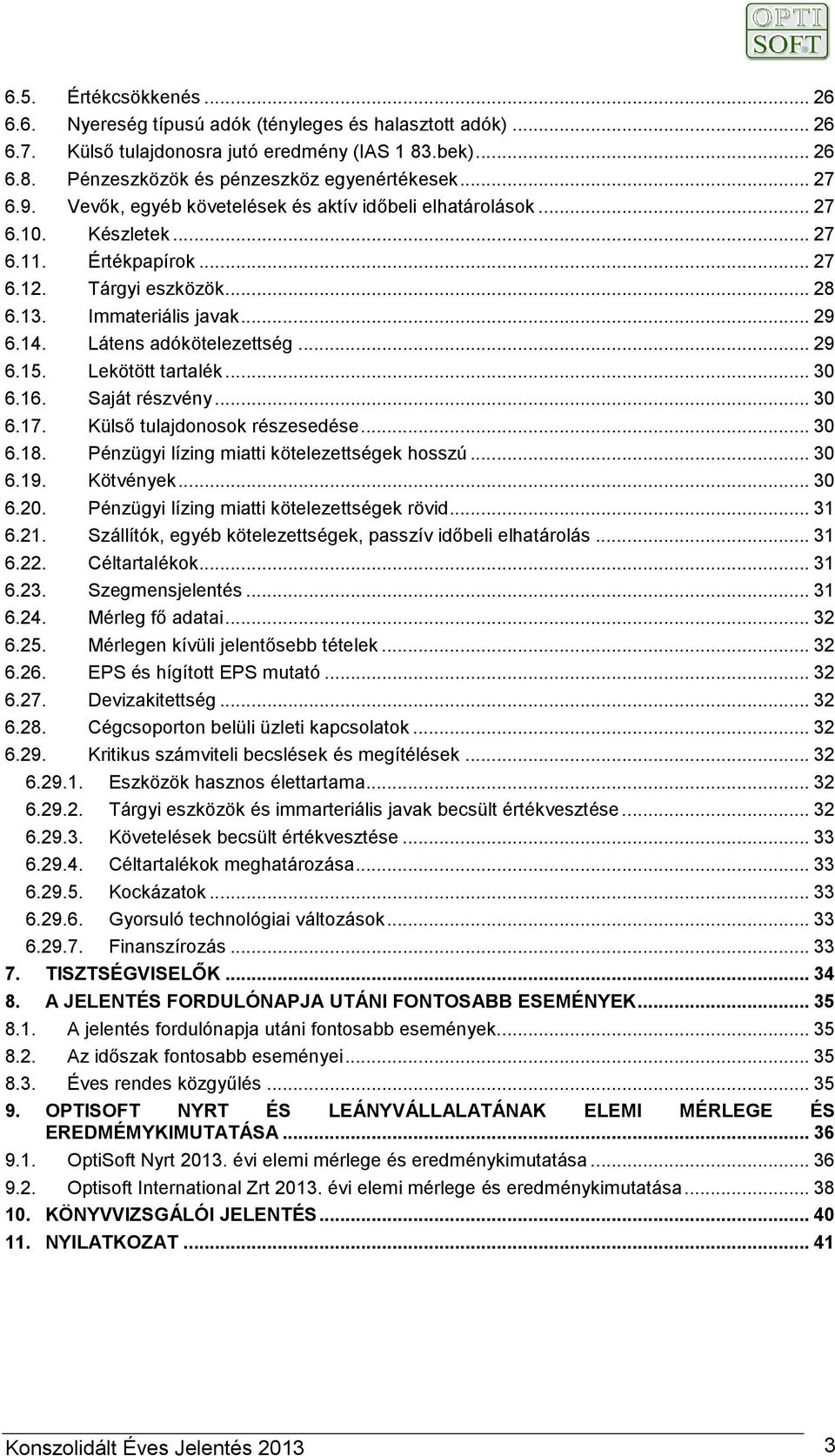 Látens adókötelezettség... 29 6.15. Lekötött tartalék... 30 6.16. Saját részvény... 30 6.17. Külső tulajdonosok részesedése... 30 6.18. Pénzügyi lízing miatti kötelezettségek hosszú... 30 6.19.