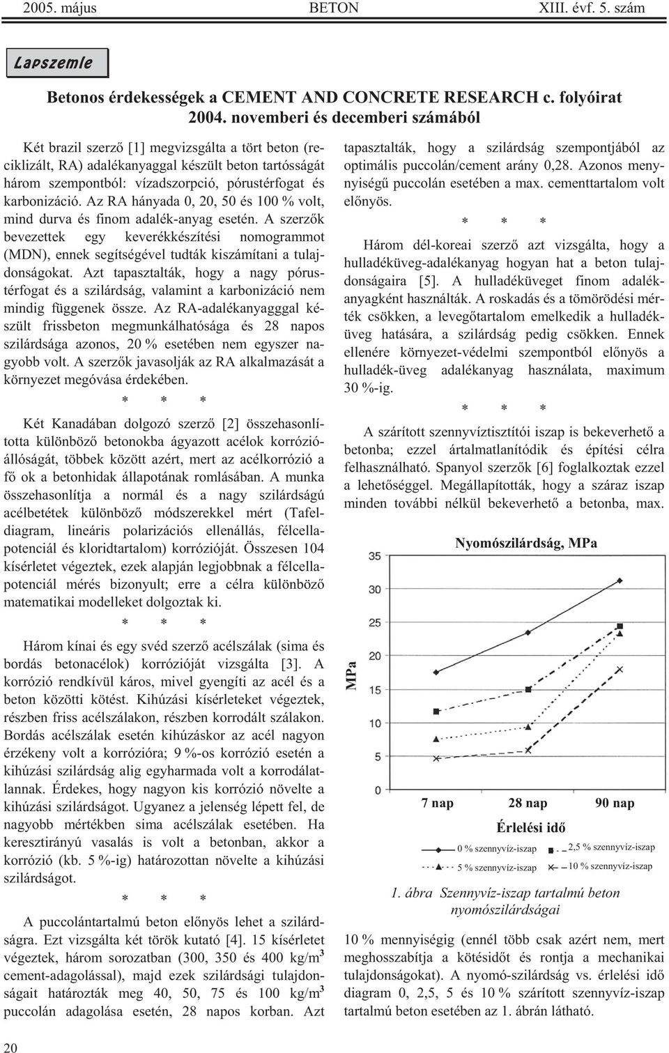 karbonizáció. Az RA hányada 0, 20, 50 és 100 % volt, mind durva és finom adalék-anyag esetén.