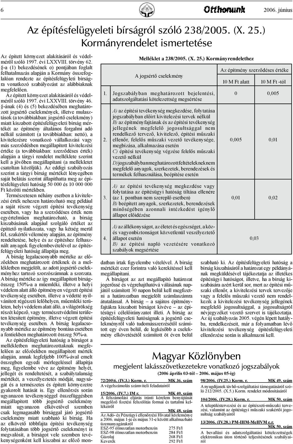 Az épített környezet alakításáról és védelméről szóló 1997. évi LXXVIII. törvény 46.