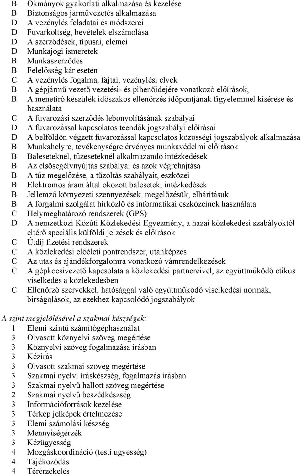 időpontjának figyelemmel kísérése és használata A fuvarozási szerződés lebonyolításának szabályai A fuvarozással kapcsolatos teendők jogszabályi előírásai A belföldön végzett fuvarozással kapcsolatos