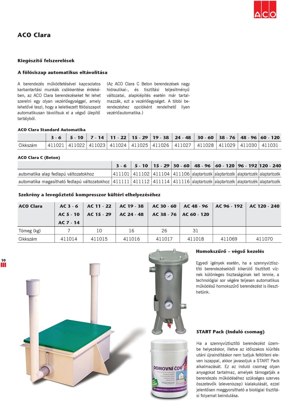 (Az ACO Clara C Beton berendezések nagy hidraulikai-, és tisztítási teljesítményú változatai, alapkiépítés esetén már tartalmazzák, ezt a vezérló egységet.