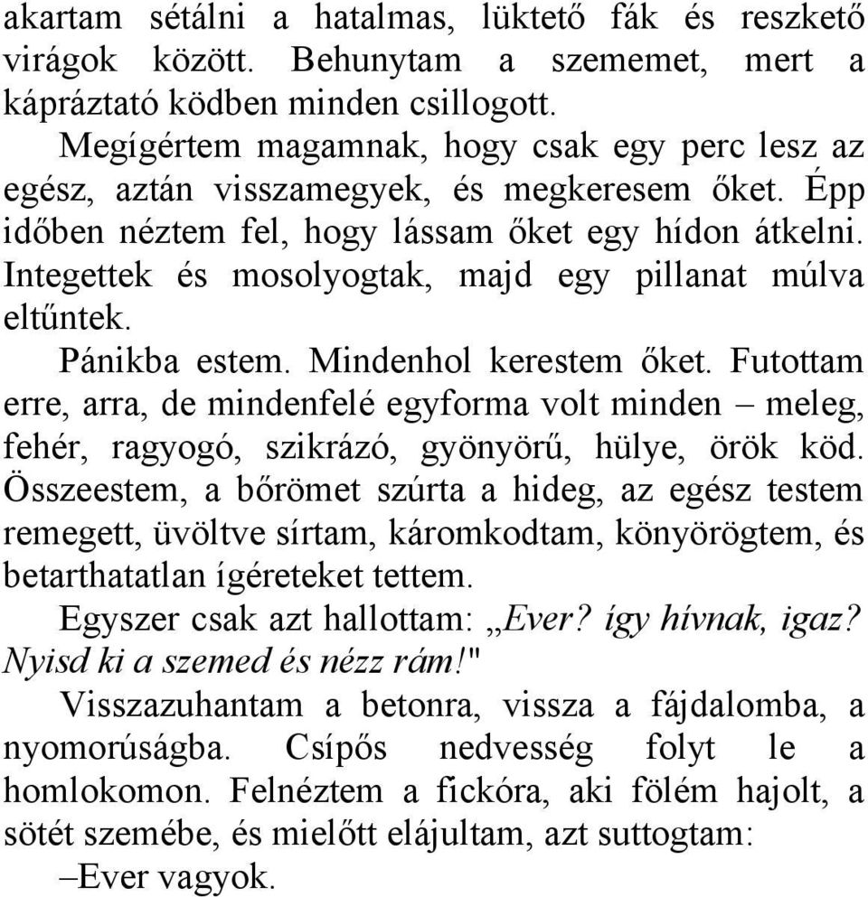 Integettek és mosolyogtak, majd egy pillanat múlva eltűntek. Pánikba estem. Mindenhol kerestem őket.