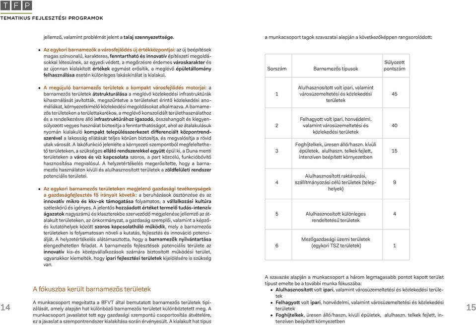 innovatív építészeti megoldásokkal létesülnek, az egyedi védett, a megőrzésre érdemes városkarakter és az újonnan kialakított értékek egymást erősítik, a meglévő épületállomány felhasználása esetén