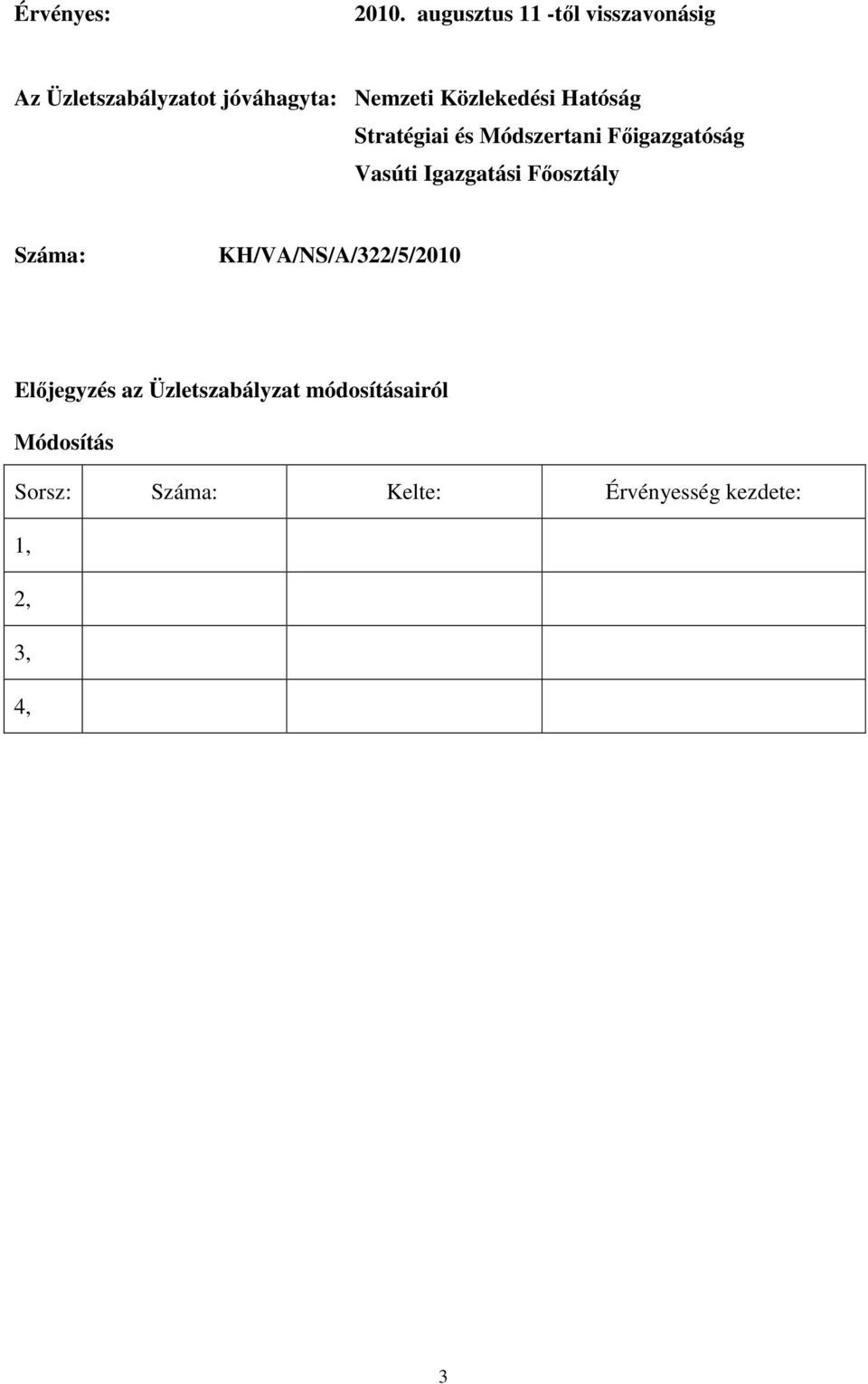 Közlekedési Hatóság Stratégiai és Módszertani Főigazgatóság Vasúti Igazgatási