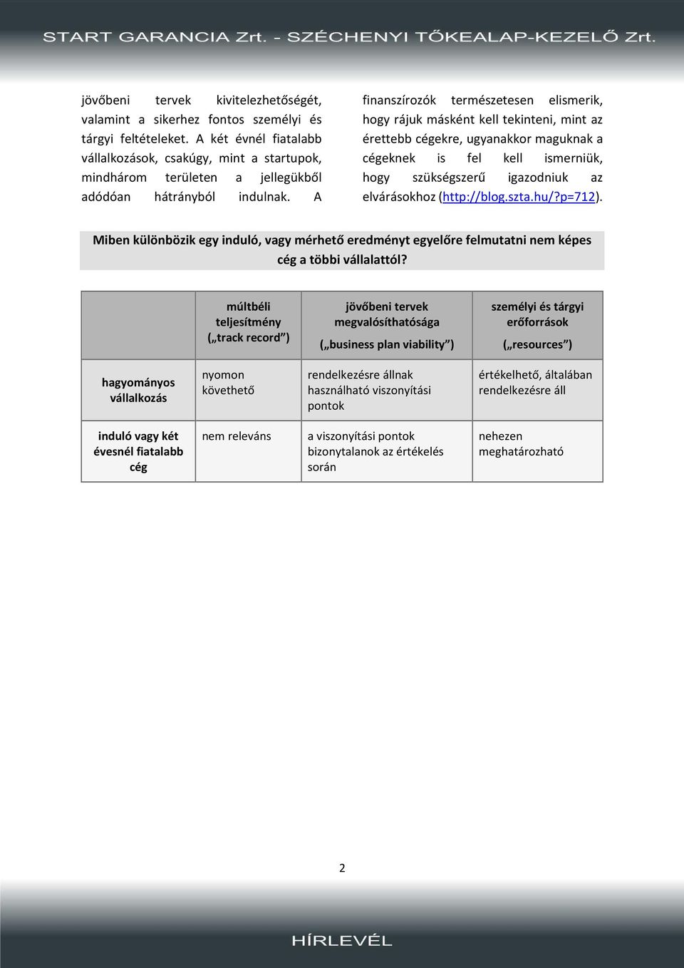 A finanszírozók természetesen elismerik, hogy rájuk másként kell tekinteni, mint az érettebb cégekre, ugyanakkor maguknak a cégeknek is fel kell ismerniük, hogy szükségszerű igazodniuk az