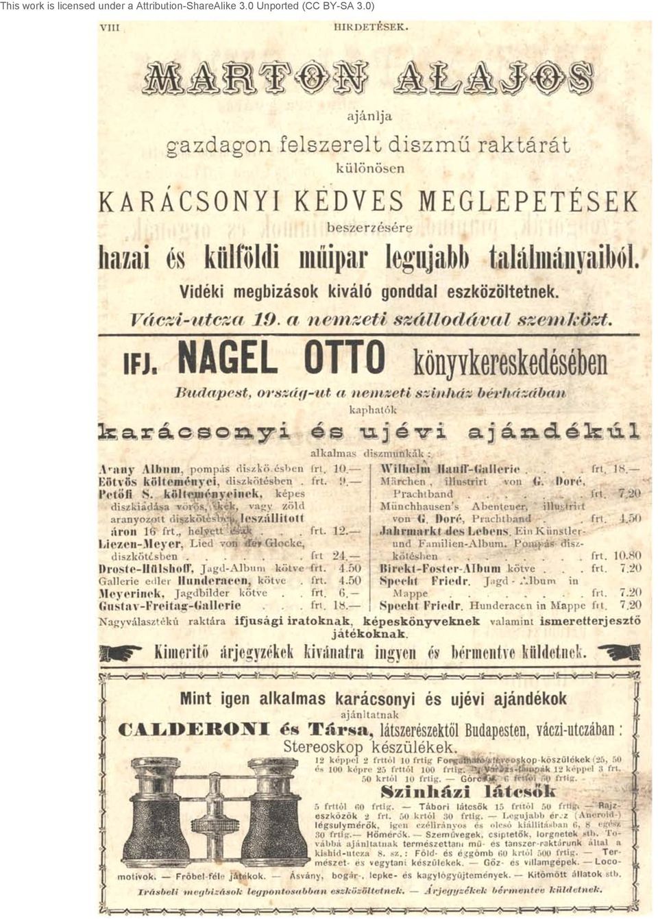 rá.c.toaa.y-i é m jé'ri.j á ^ d é k iíl alkalma dizimíükák : A'iiny Album, pompá dizliö.ében frt. 10. Williclm iuifl-tíallerie... frt. 1. Eötvö k öltem ényei, dizkötében. frt. ít.