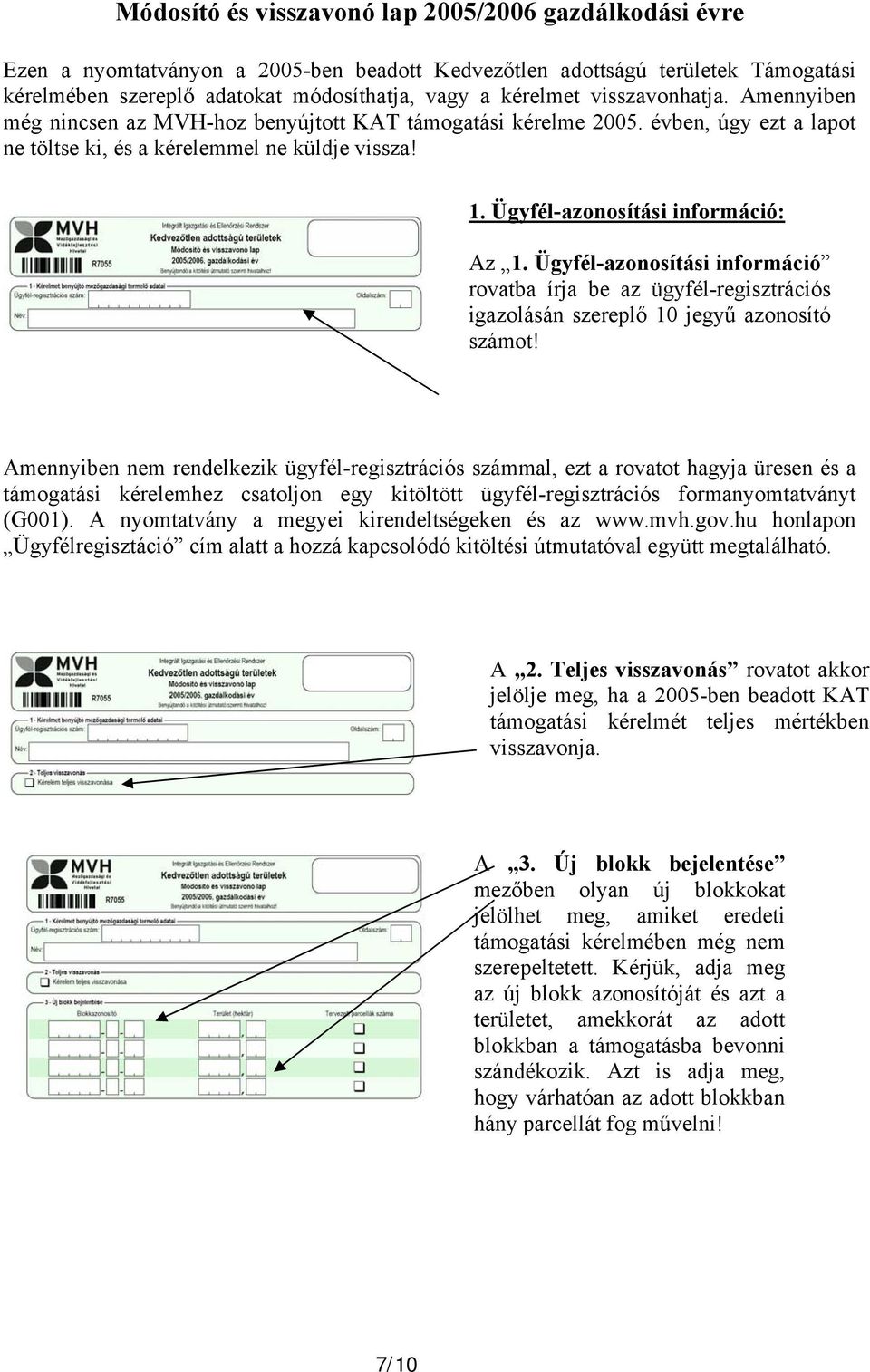 Ügyfél-azonosítási információ rovatba írja be az ügyfél-regisztrációs igazolásán szereplő 10 jegyű azonosító számot!