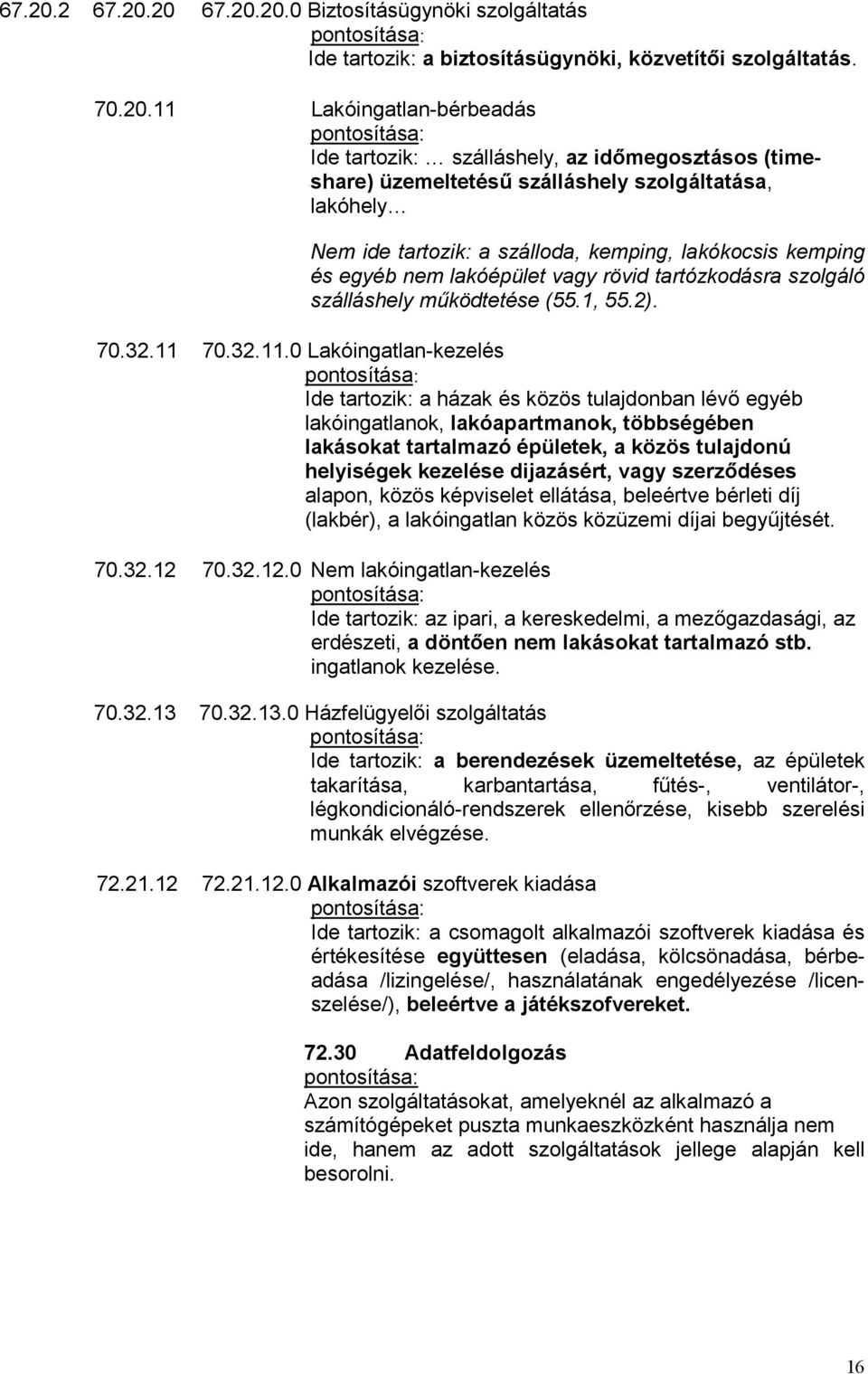 üzemeltetésű szálláshely szolgáltatása, lakóhely Nem ide tartozik: a szálloda, kemping, lakókocsis kemping és egyéb nem lakóépület vagy rövid tartózkodásra szolgáló szálláshely működtetése (55.1, 55.