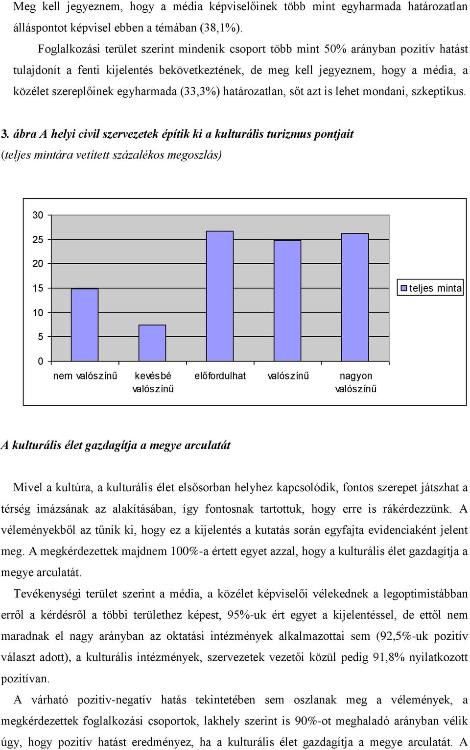 egyharmada (33,3%) határozatlan, sőt azt is lehet mondani, szkeptikus. 3.