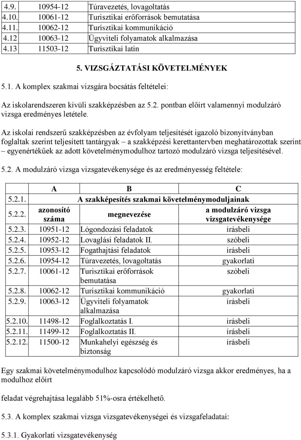 Az iskolai rendszerű szakképzésben az évfolyam teljesítését igazoló bizonyítványban foglaltak szerint teljesített tantárgyak a szakképzési kerettantervben meghatározottak szerint egyenértékűek az