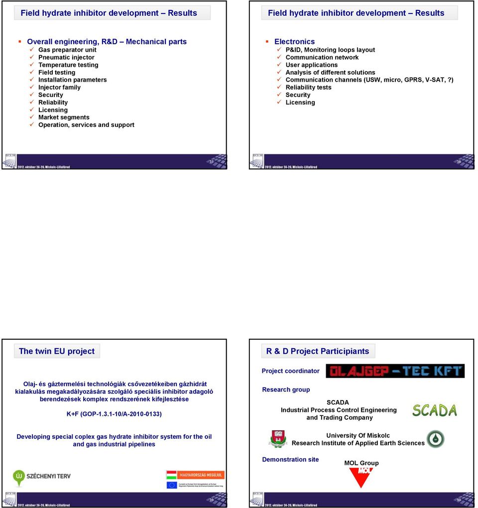 applications Analysis of different solutions Communication channels (USW, micro, GPRS, V-SAT,?