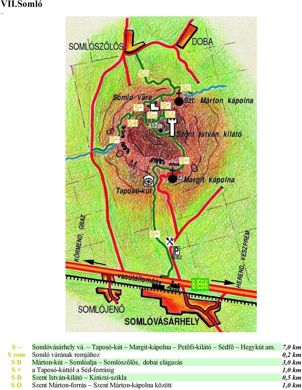7,0 km S rom Somló várának romjához 0,2 km S D Márton-kút Somlóalja Somlószőlős,