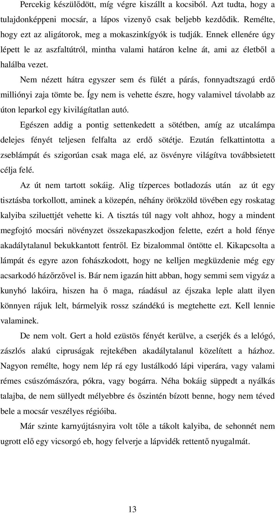 Így nem is vehette észre, hogy valamivel távolabb az úton leparkol egy kivilágítatlan autó.