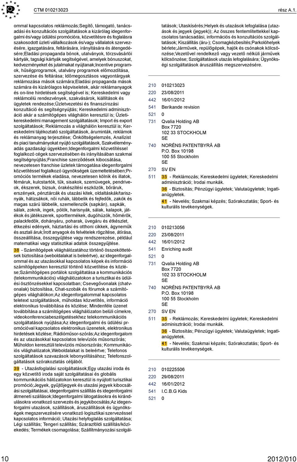 szakosodott üzleti vállalkozások és/vagy vállalatok szervezésére, igazgatására, feltárására, irányítására és átengedésére;eladási propaganda bónok, utalványok, törzsvásárlói kártyák, tagsági kártyák