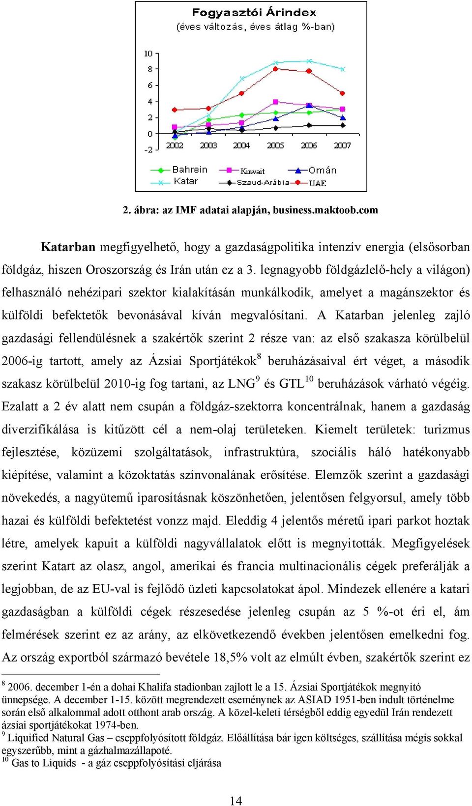 A Katarban jelenleg zajló gazdasági fellendülésnek a szakértők szerint 2 része van: az első szakasza körülbelül 2006-ig tartott, amely az Ázsiai Sportjátékok 8 beruházásaival ért véget, a második