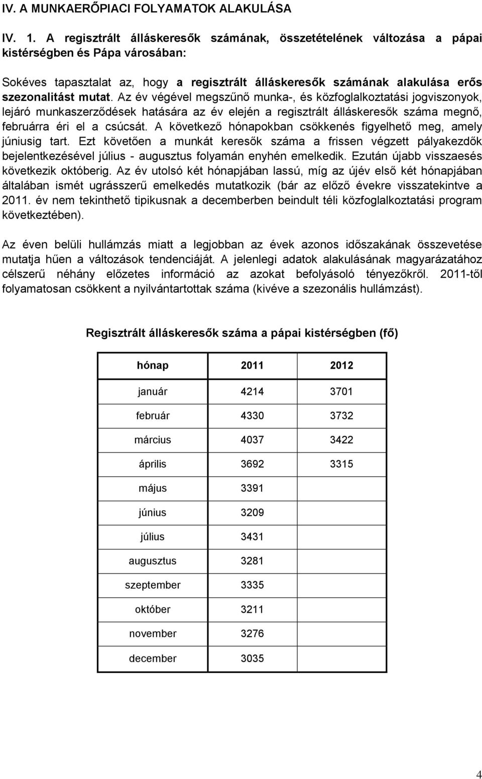 mutat. Az év végével megszűnő munka-, és közfoglalkoztatási jogviszonyok, lejáró munkaszerződések hatására az év elején a regisztrált álláskeresők száma megnő, februárra éri el a csúcsát.