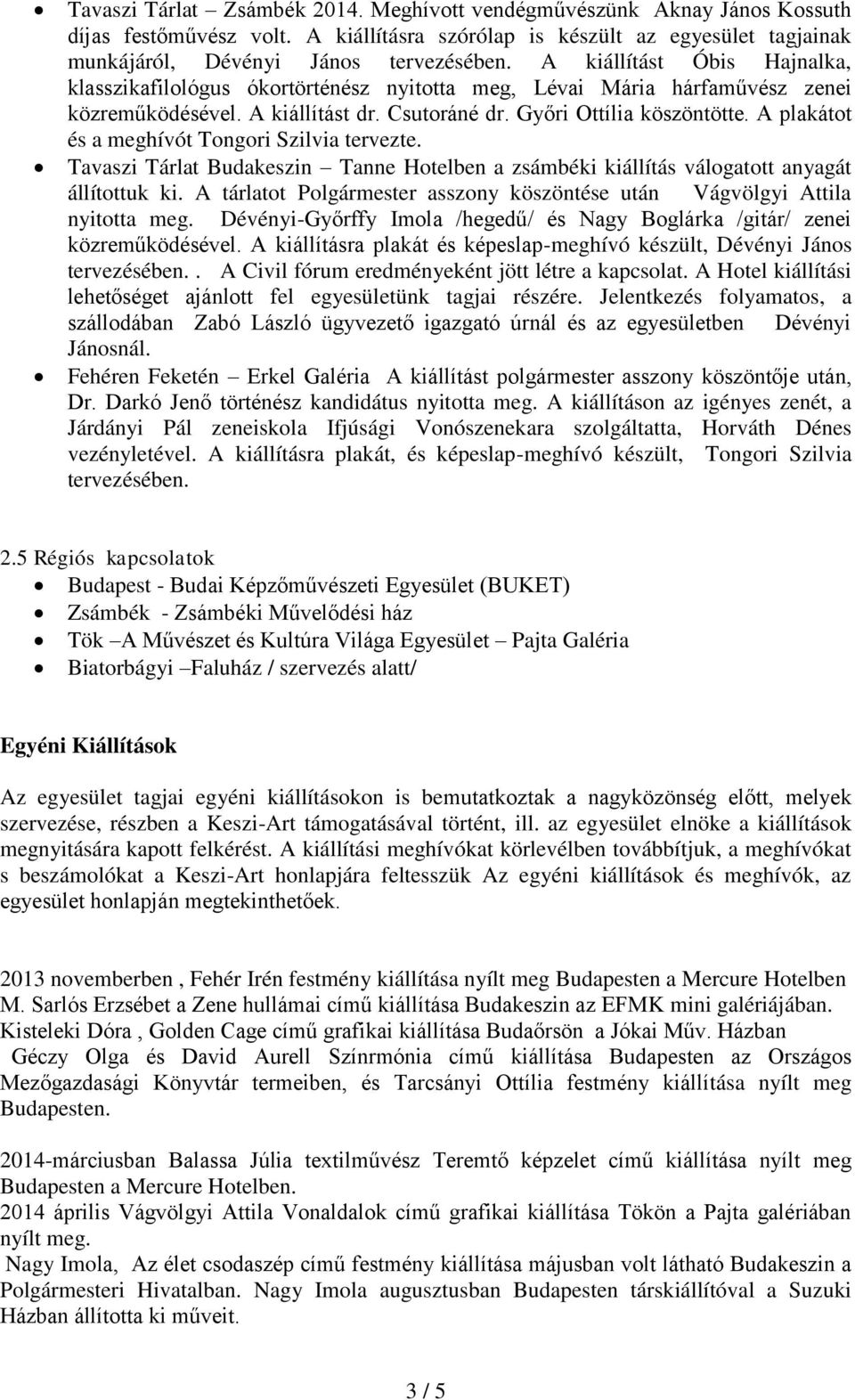 A plakátot és a meghívót Tongori Szilvia tervezte. Tavaszi Tárlat Budakeszin Tanne Hotelben a zsámbéki kiállítás válogatott anyagát állítottuk ki.