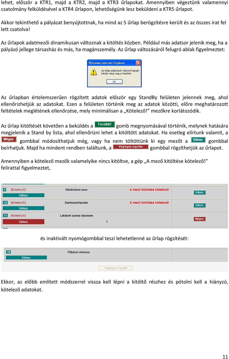 Például más adatsor jelenik meg, ha a pályázó jellege társasház és más, ha magánszemély.