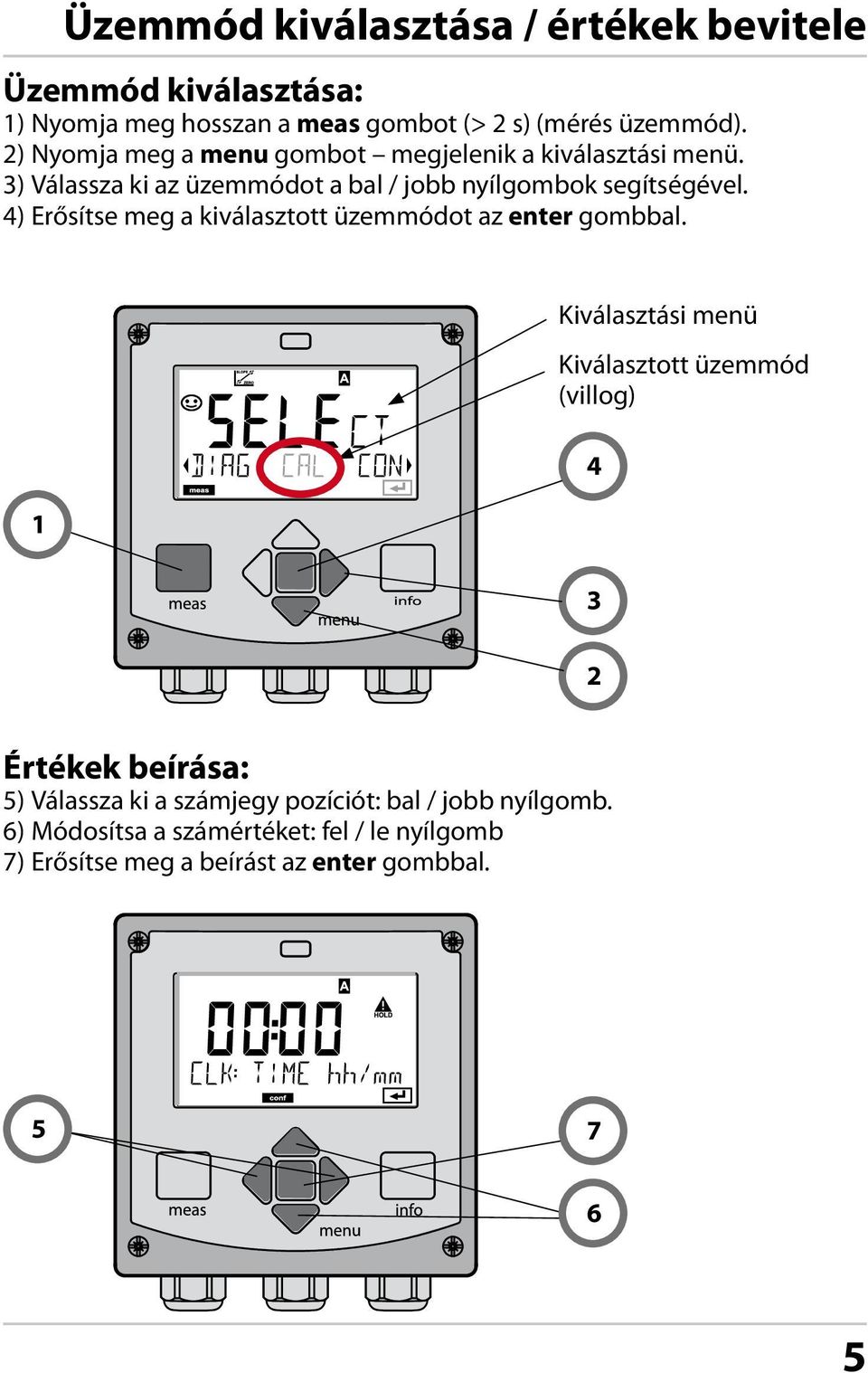 4) Erősítse meg a kiválasztott üzemmódot az enter gombbal.