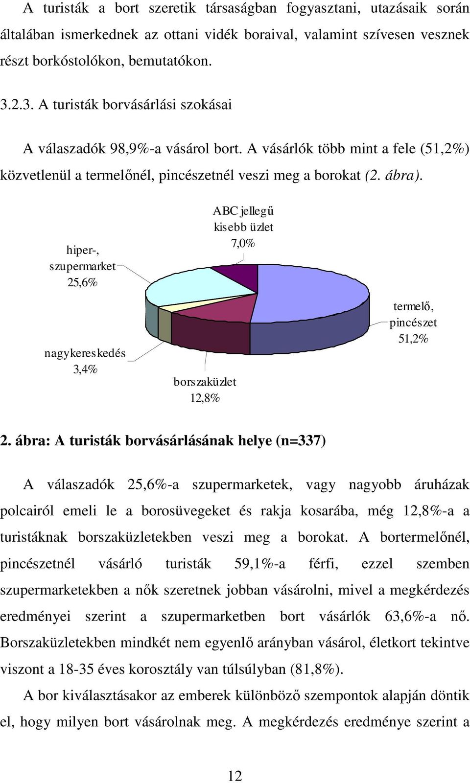 hiper-, szupermarket 25,6% nagykereskedés 3,4% borszaküzlet 12,8% ABC jellegő kisebb üzlet 7,0% termelı, pincészet 51,2% 2.