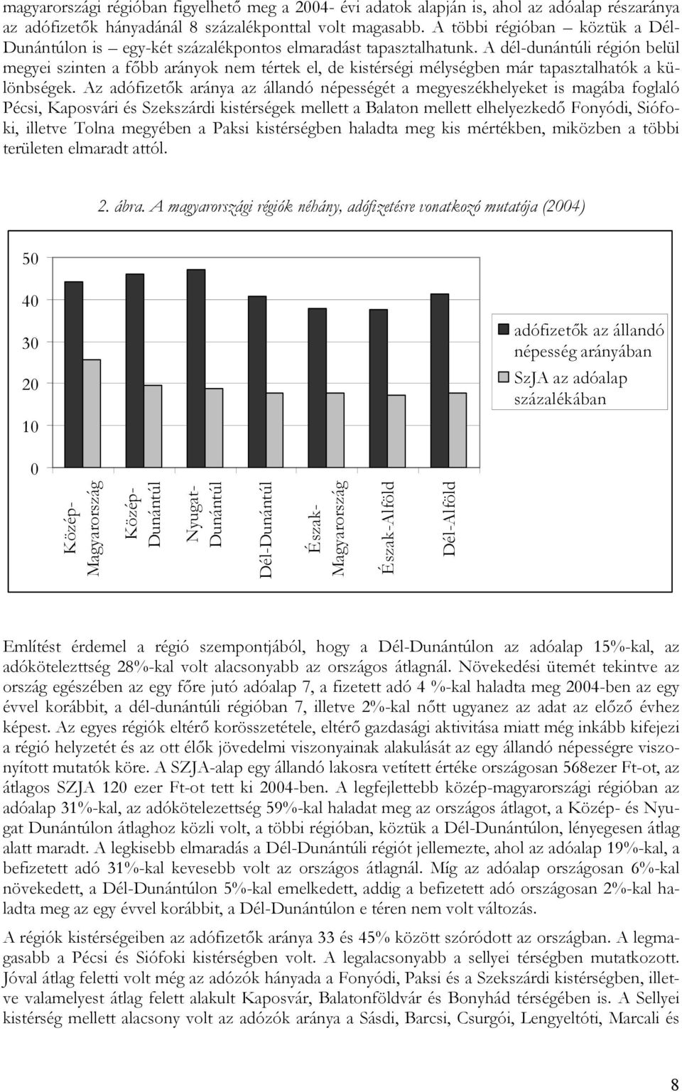 A dél-dunántúli régión belül megyei szinten a főbb arányok nem tértek el, de kistérségi mélységben már tapasztalhatók a különbségek.