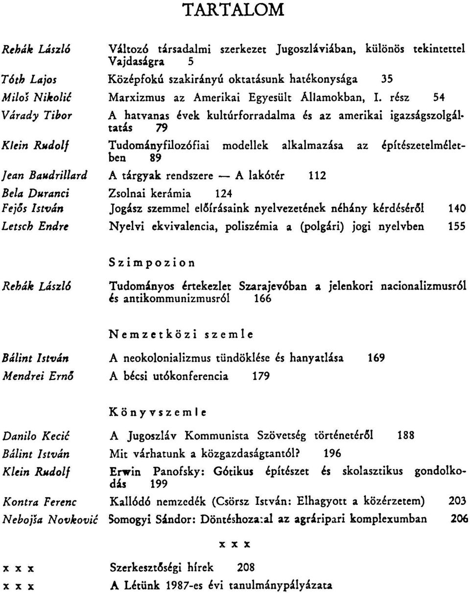 Jogász szemmel előírásaink nyelvezetének néhány kérdéséről 140 Nyelvi ekvivalencia, poliszémia a (polgári) jogi nyelvben 155 Szimpozion Tudományos értekezlet Szarajevóban a jelenkori nacionalizmusról
