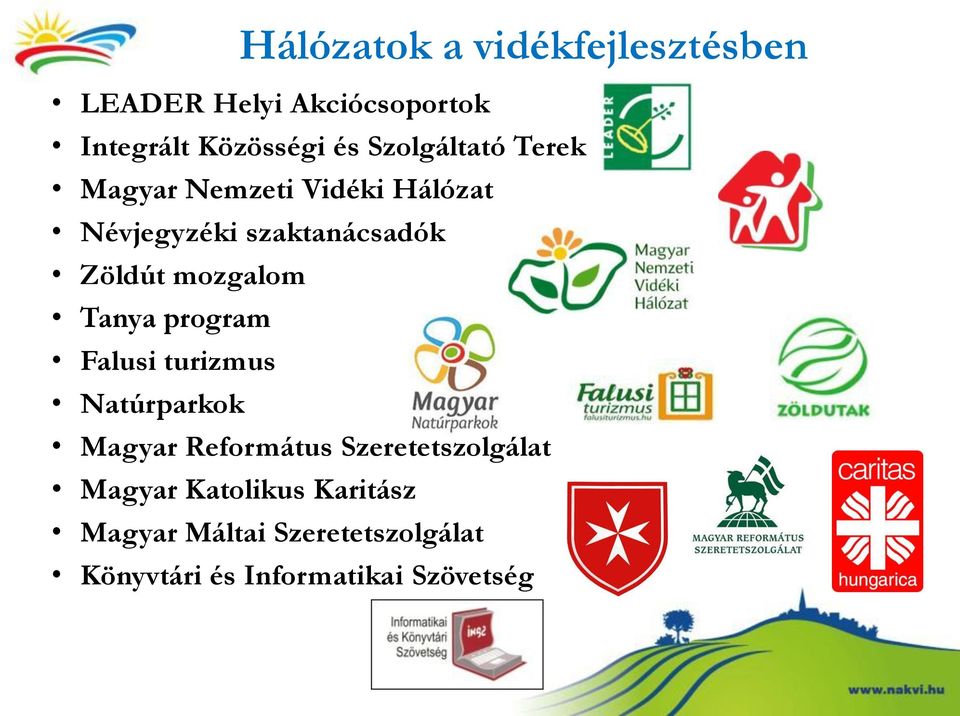 mozgalom Tanya program Falusi turizmus Natúrparkok Magyar Református