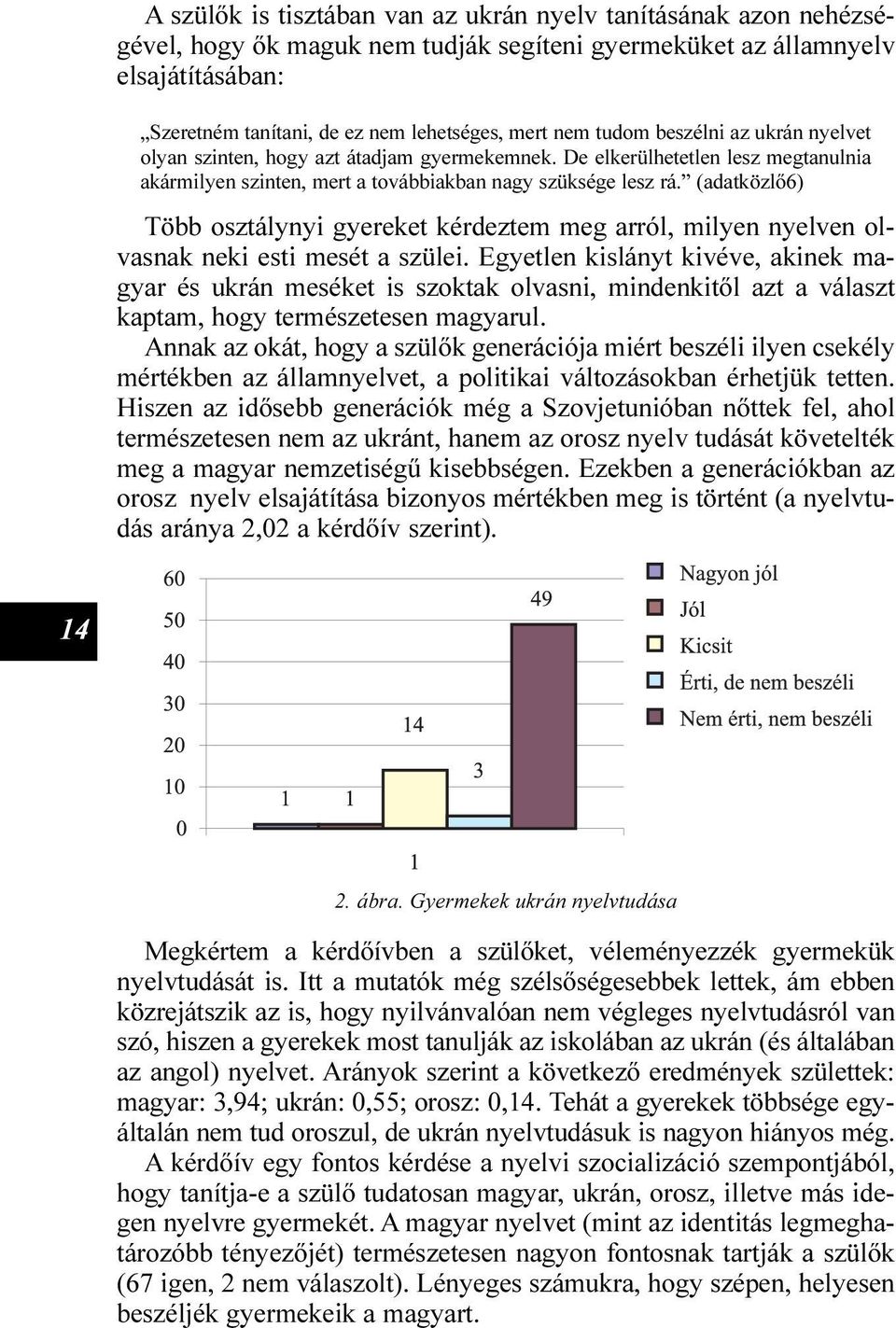 (adatközlõ6) Több osztálynyi gyereket kérdeztem meg arról, milyen nyelven olvasnak neki esti mesét a szülei.