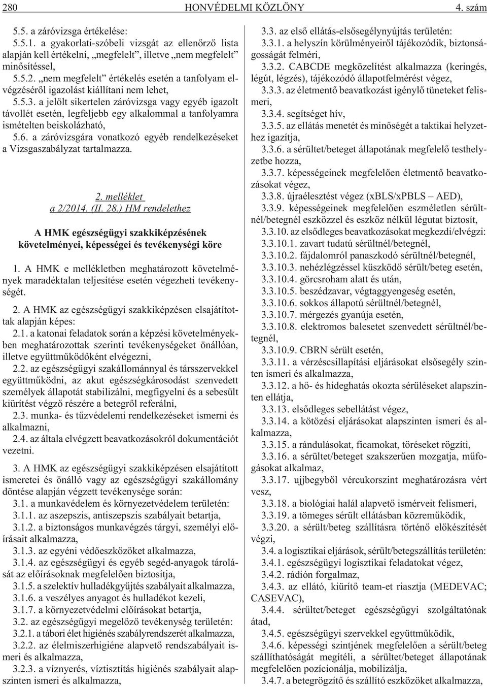 a záróvizsgára vonatkozó egyéb rendelkezéseket a Vizsgaszabályzat tartalmazza. 2. melléklet a 2/2014. (II. 28.