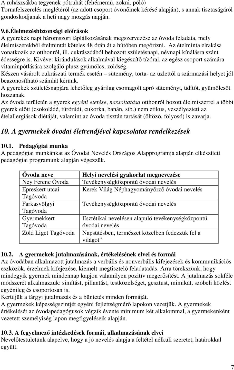 Az ételminta elrakása vonatkozik az otthonról, ill. cukrászdából behozott születésnapi, névnapi kínálásra szánt édességre is.