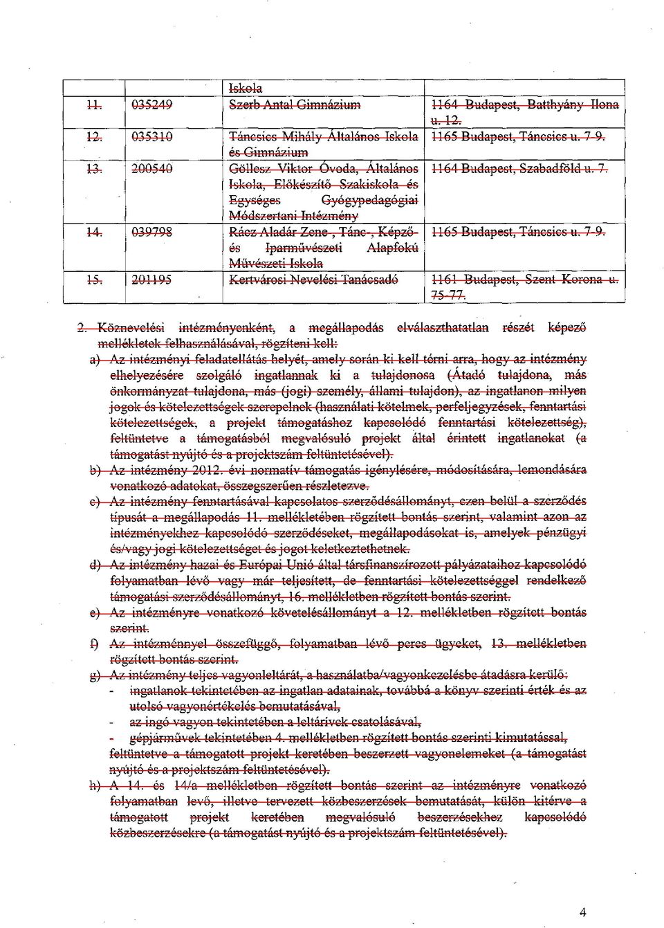 039798 Rácz Aladár Zene-, Tánc-, Képzőés 1165 Budapest, Táncsics u. 7-9. Iparművészeti Alapfokú Művészeti Iskola 15. 20