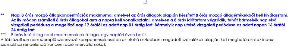 17 órától az adott nap 01 óráig tart. Bármelyik nap utolsó vizsgálati periódusa az adott napon 16 órától 24 óráig tart.