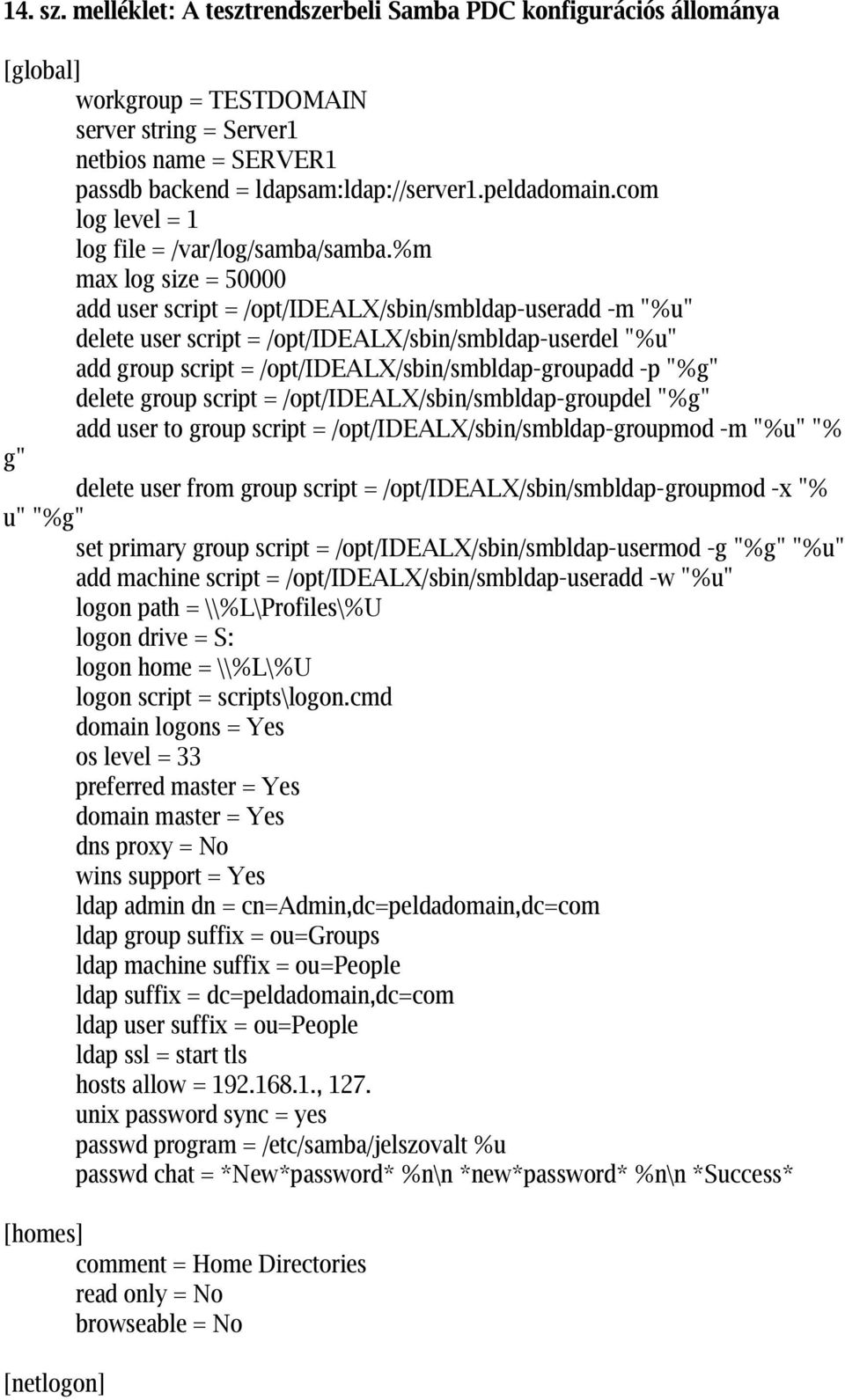 %m max log size = 50000 add user script = /opt/idealx/sbin/smbldap-useradd -m "%u" delete user script = /opt/idealx/sbin/smbldap-userdel "%u" add group script = /opt/idealx/sbin/smbldap-groupadd -p