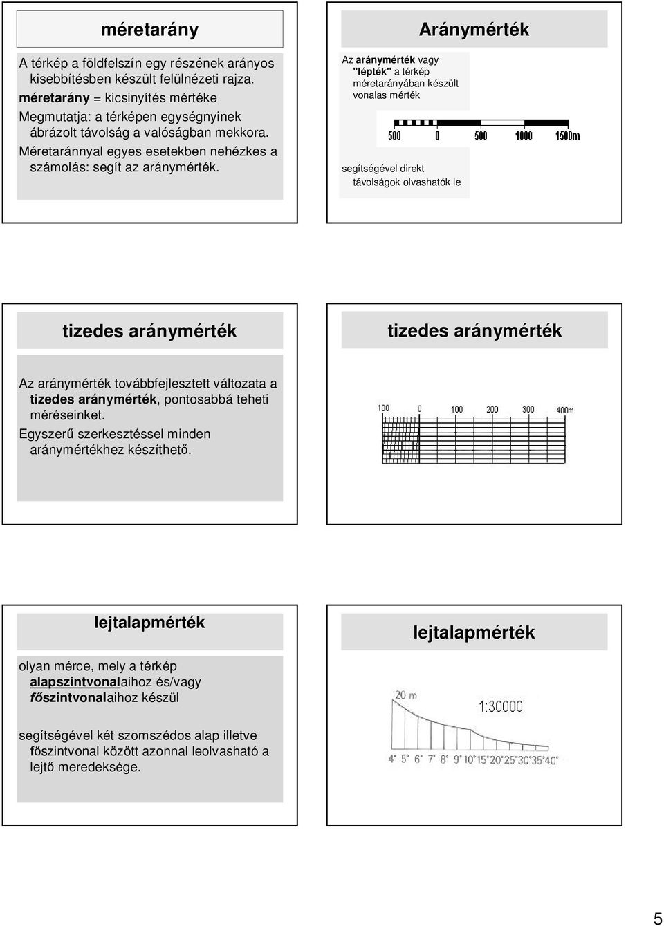 Az aránym nymérték vagy "lépt pték" a térkt méretarányában készk szült vonalas mértm rték segíts tségével direkt távolságok olvashatók k le Aránym nymérték tizedes aránymérték tizedes aránym nymérték