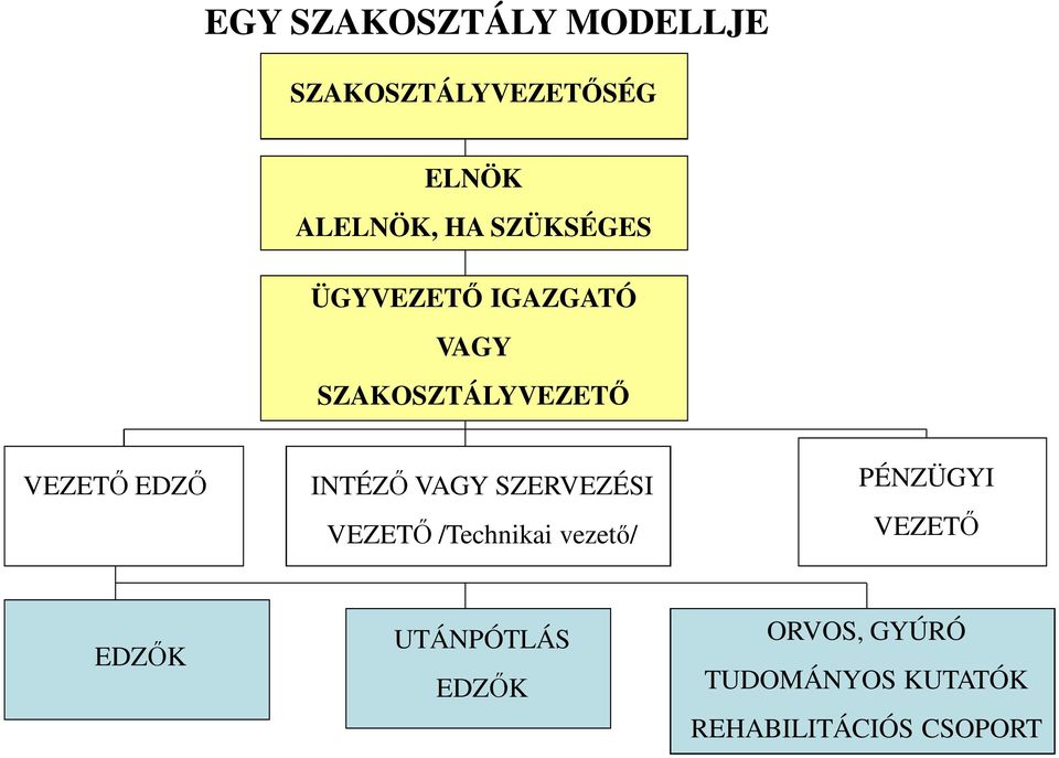 INTÉZŐ VAGY SZERVEZÉSI VEZETŐ /Technikai vezető/ PÉNZÜGYI VEZETŐ