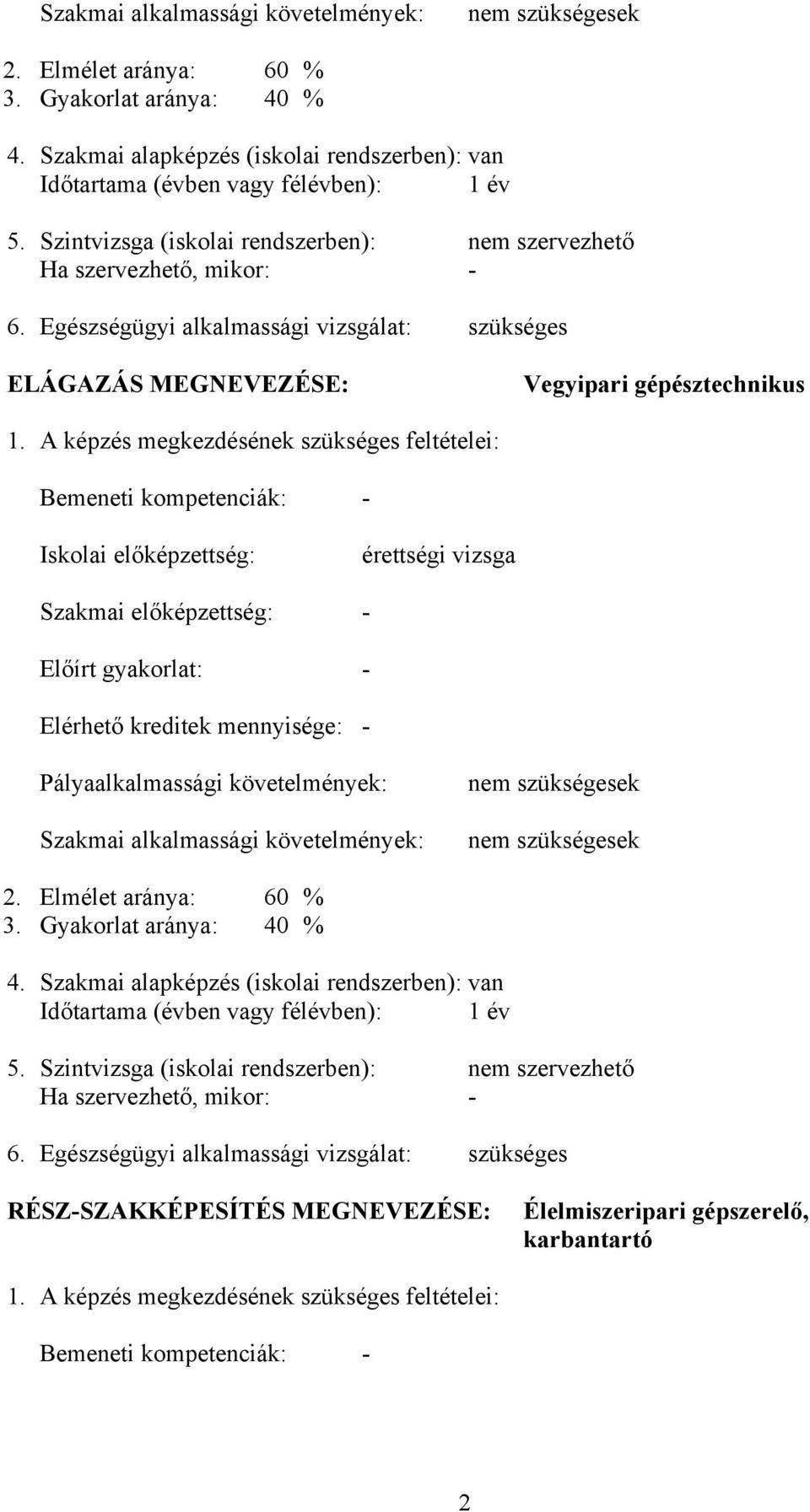 képzés megkezdésének szükséges feltételei: emeneti kompetenciák: - Iskolai előképzettség: érettségi vizsga Szakmai előképzettség: - Előírt gyakorlat: - Elérhető kreditek mennyisége: -