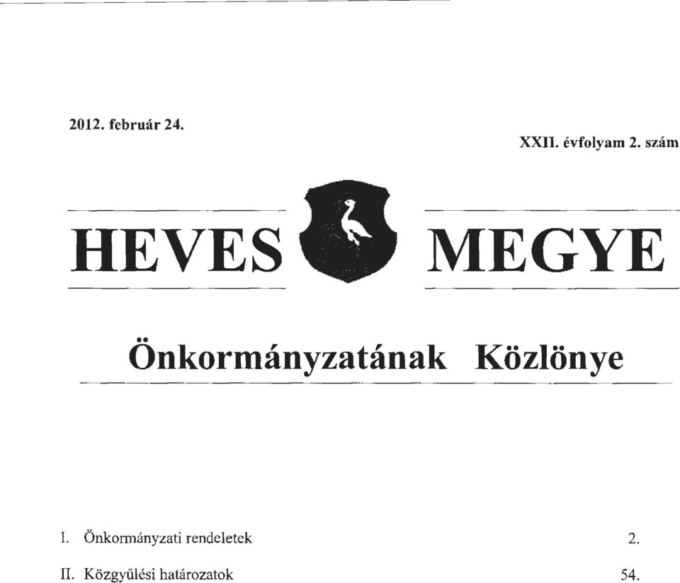 Közlönye I.