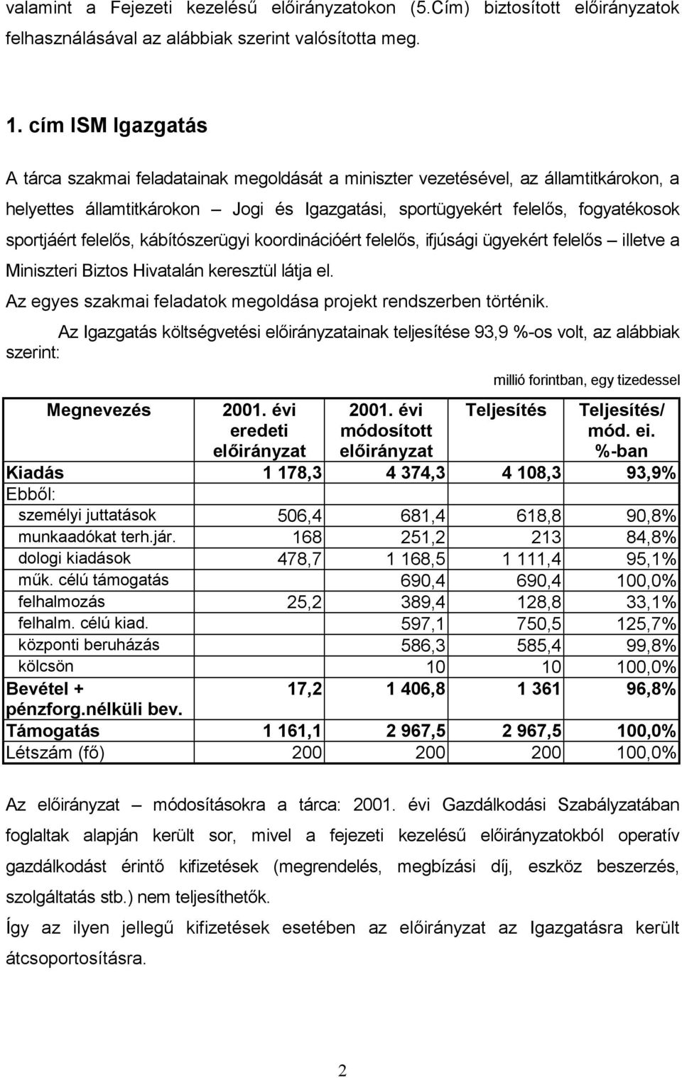 felelős, kábítószerügyi koordinációért felelős, ifjúsági ügyekért felelős illetve a Miniszteri Biztos Hivatalán keresztül látja el. Az egyes szakmai feladatok megoldása projekt rendszerben történik.