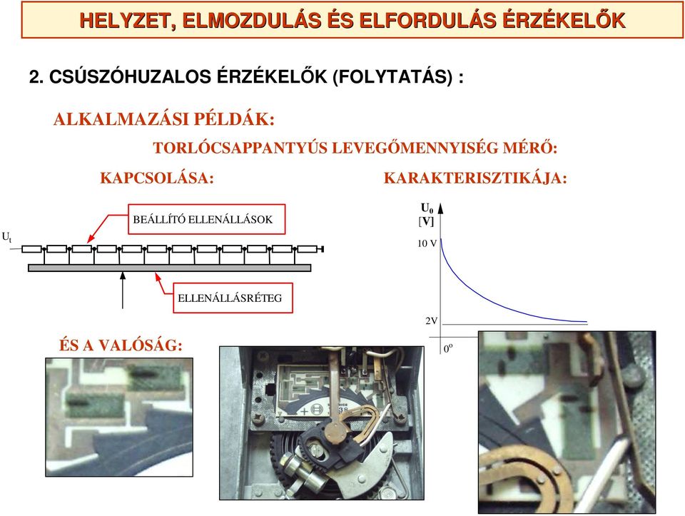 KAPCSOLÁSA: KARAKTERISZTIKÁJA: BEÁLLÍTÓ ELLENÁLLÁSOK