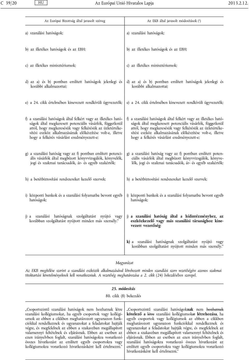 b) pontban említett hatóságok jelenlegi és korábbi alkalmazottai; d) az a) és b) pontban említett hatóságok jelenlegi és korábbi alkalmazottai; e) a 24.