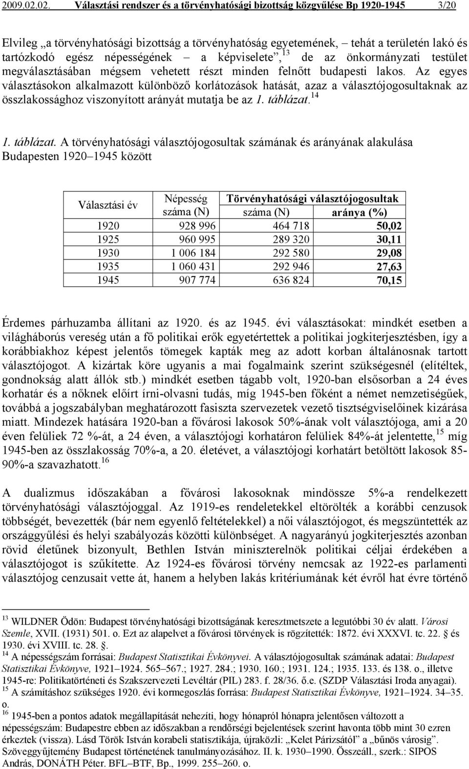 népességének a képviselete, 13 de az önkormányzati testület megválasztásában mégsem vehetett részt minden felnőtt budapesti lakos.