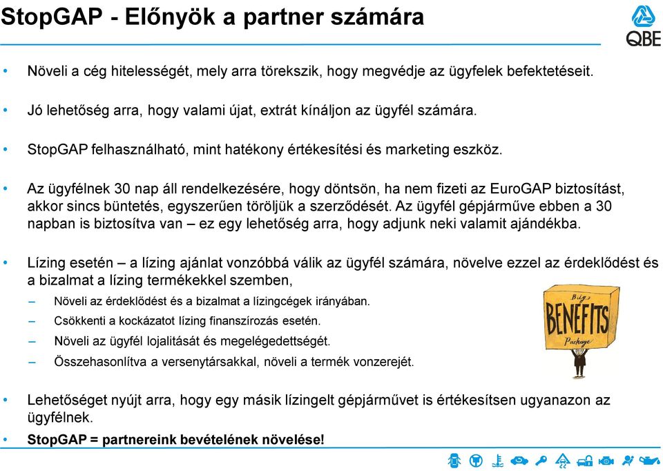 Az ügyfélnek 30 nap áll rendelkezésére, hogy döntsön, ha nem fizeti az EuroGAP biztosítást, akkor sincs büntetés, egyszerűen töröljük a szerződését.