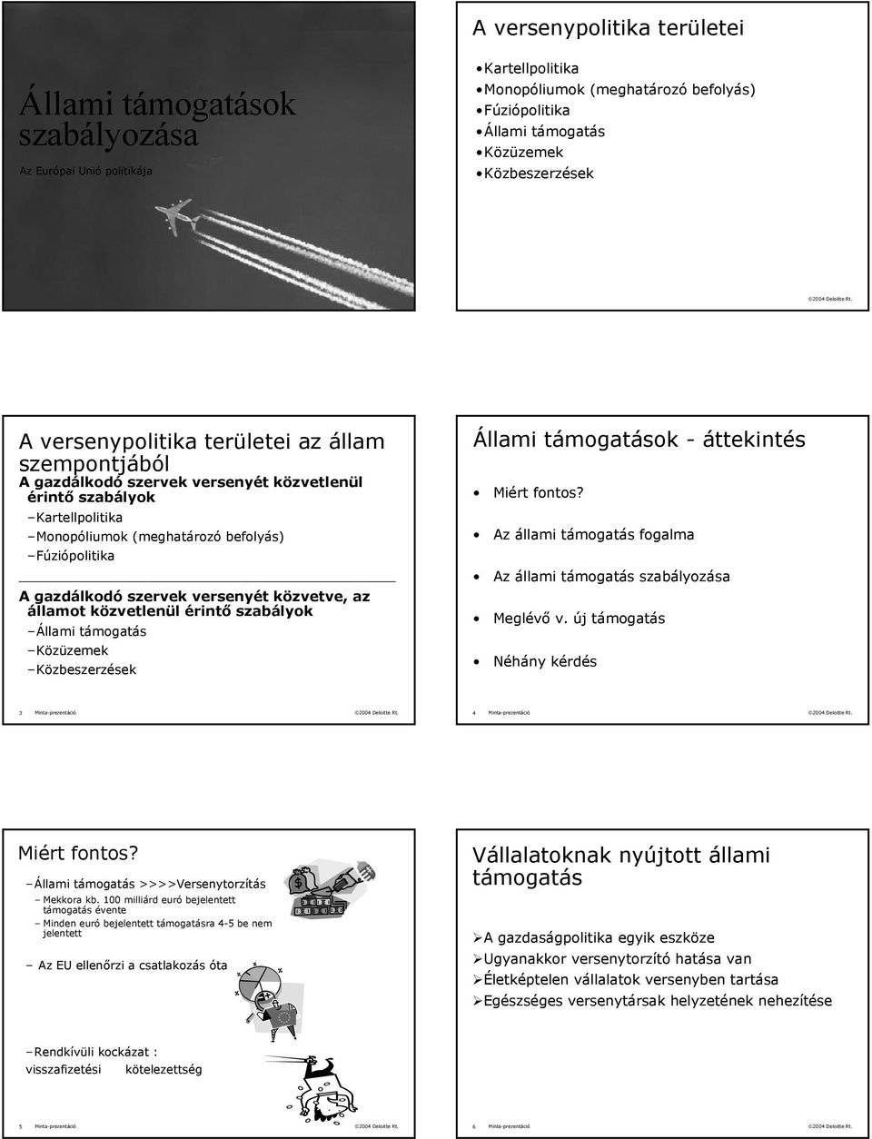 versenyét közvetve, az államot közvetlenül érintő szabályok Állami támogatás Közüzemek Közbeszerzések Állami támogatások - áttekintés Miért fontos? Meglévő v.