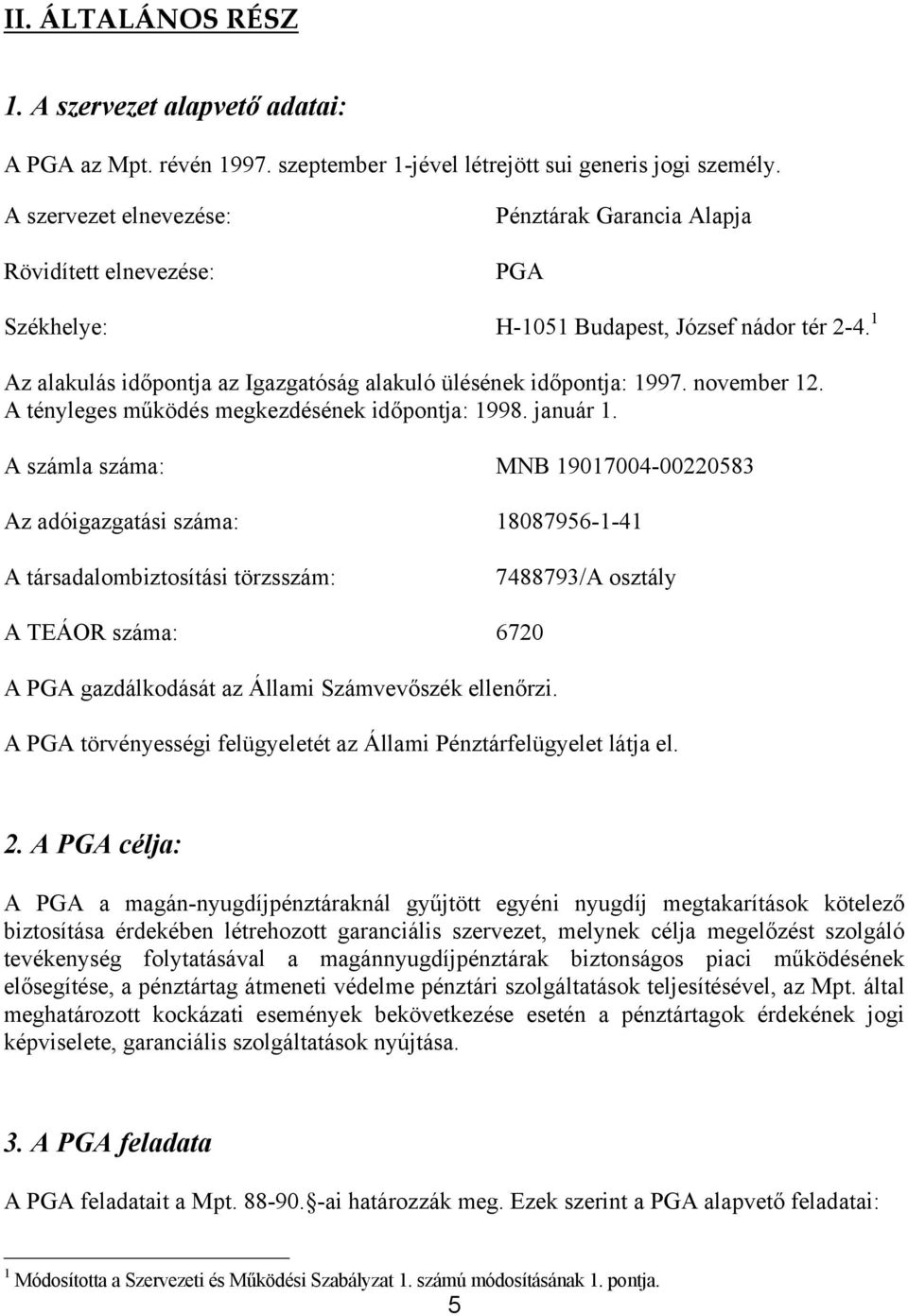 november 12. A tényleges működés megkezdésének időpontja: 1998. január 1.