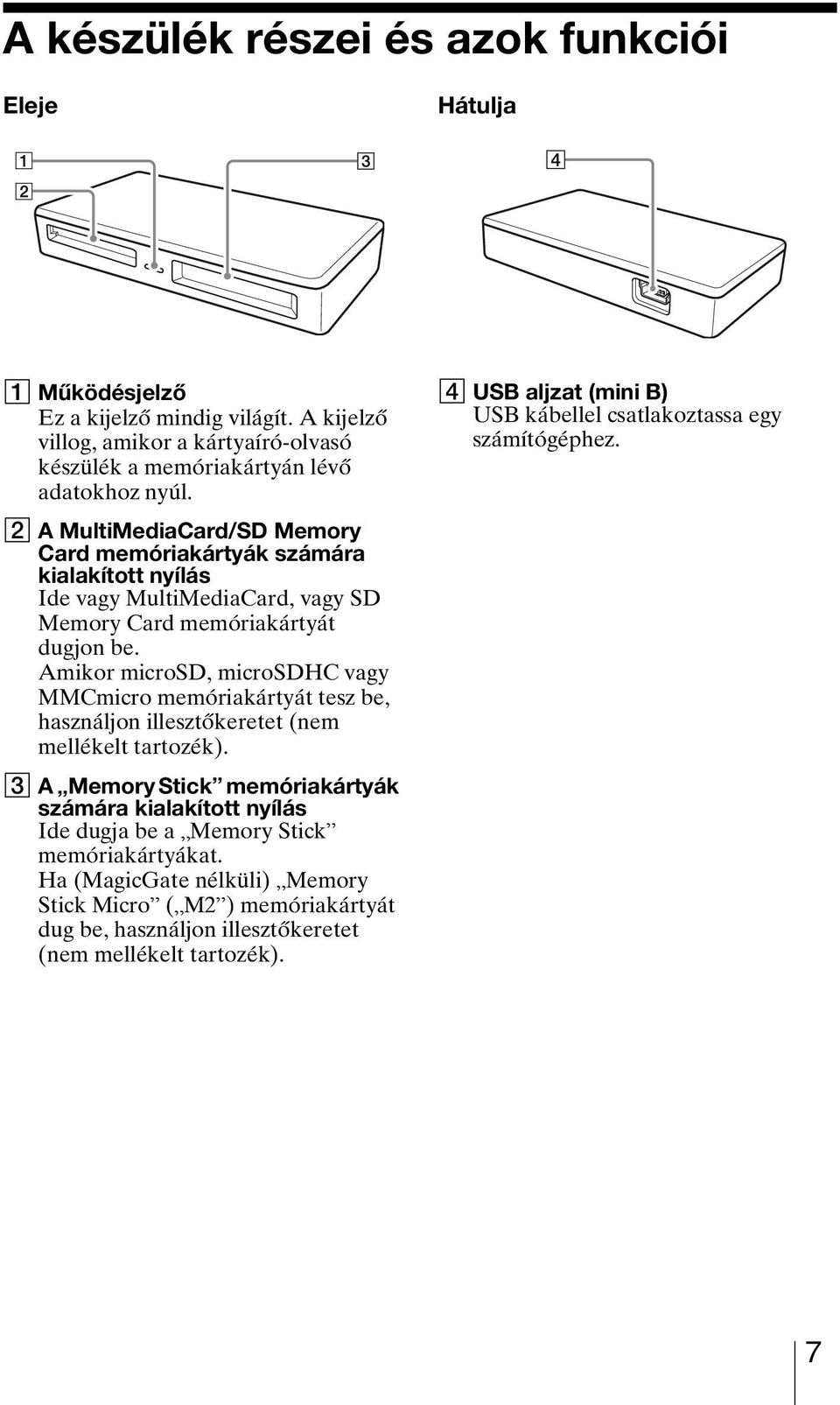 Amikor microsd, microsdhc vagy MMCmicro memóriakártyát tesz be, használjon illesztőkeretet (nem mellékelt tartozék).