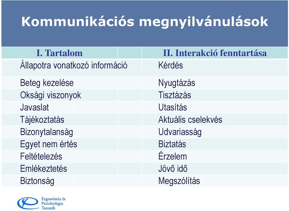 Oksági viszonyok Javaslat Tájékoztatás Bizonytalanság Egyet nem értés