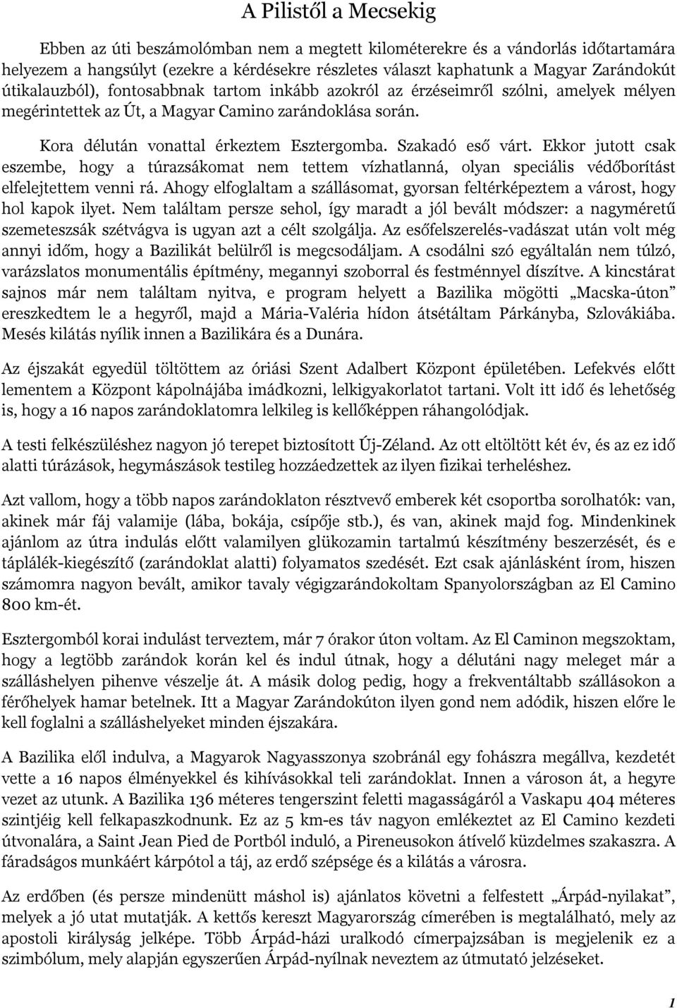 Szakadó eső várt. Ekkor jutott csak eszembe, hogy a túrazsákomat nem tettem vízhatlanná, olyan speciális védőborítást elfelejtettem venni rá.