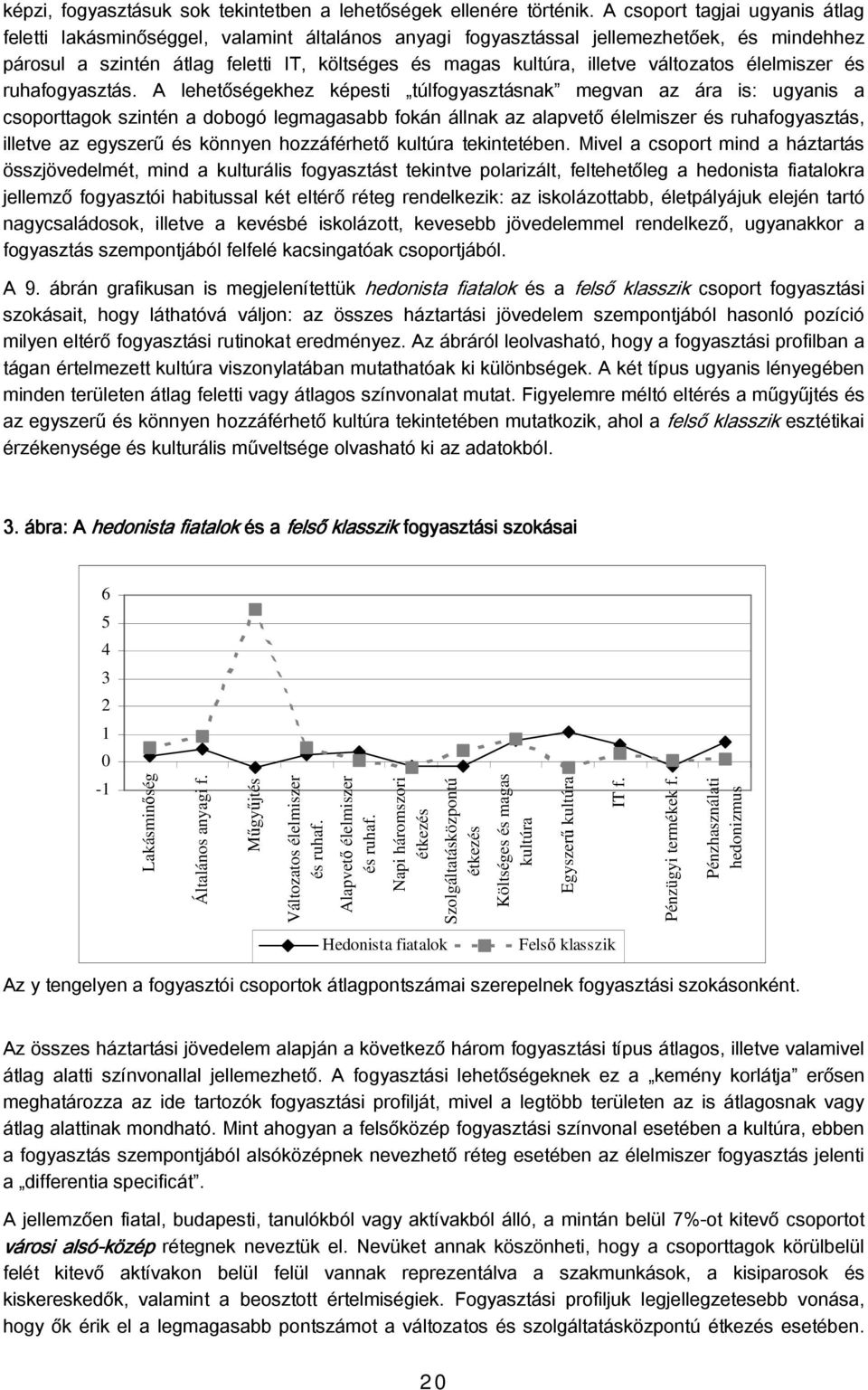 változatos élelmiszer és ruhafogyasztás.