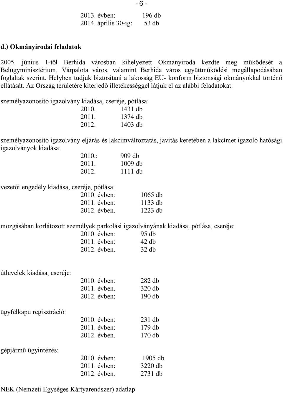 Helyben tudjuk biztosítani a lakosság EU- konform biztonsági okmányokkal történő ellátását.